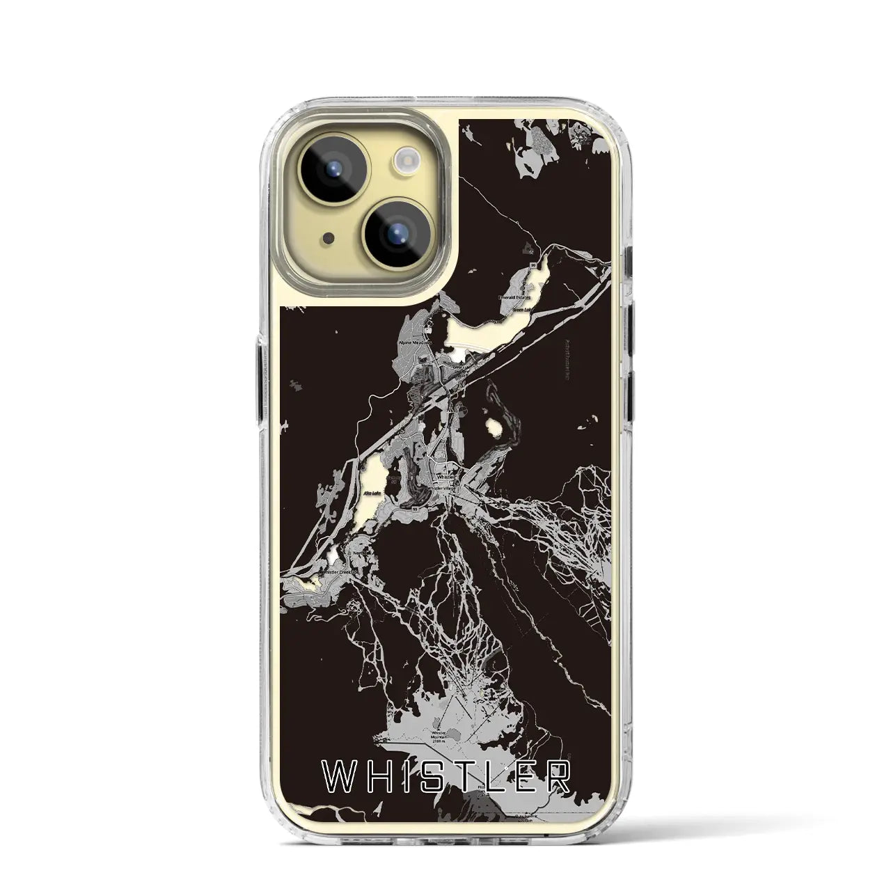 【ウィスラー(カナダ)】地図柄iPhoneケース(MagSafeタイプ)
