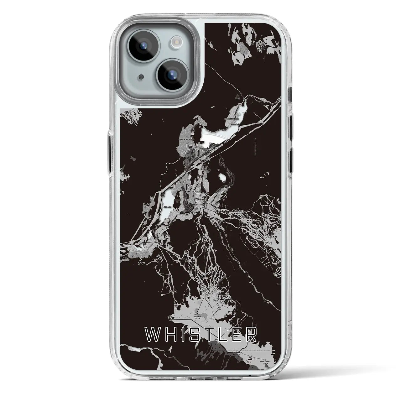 【ウィスラー(カナダ)】地図柄iPhoneケース(MagSafeタイプ)