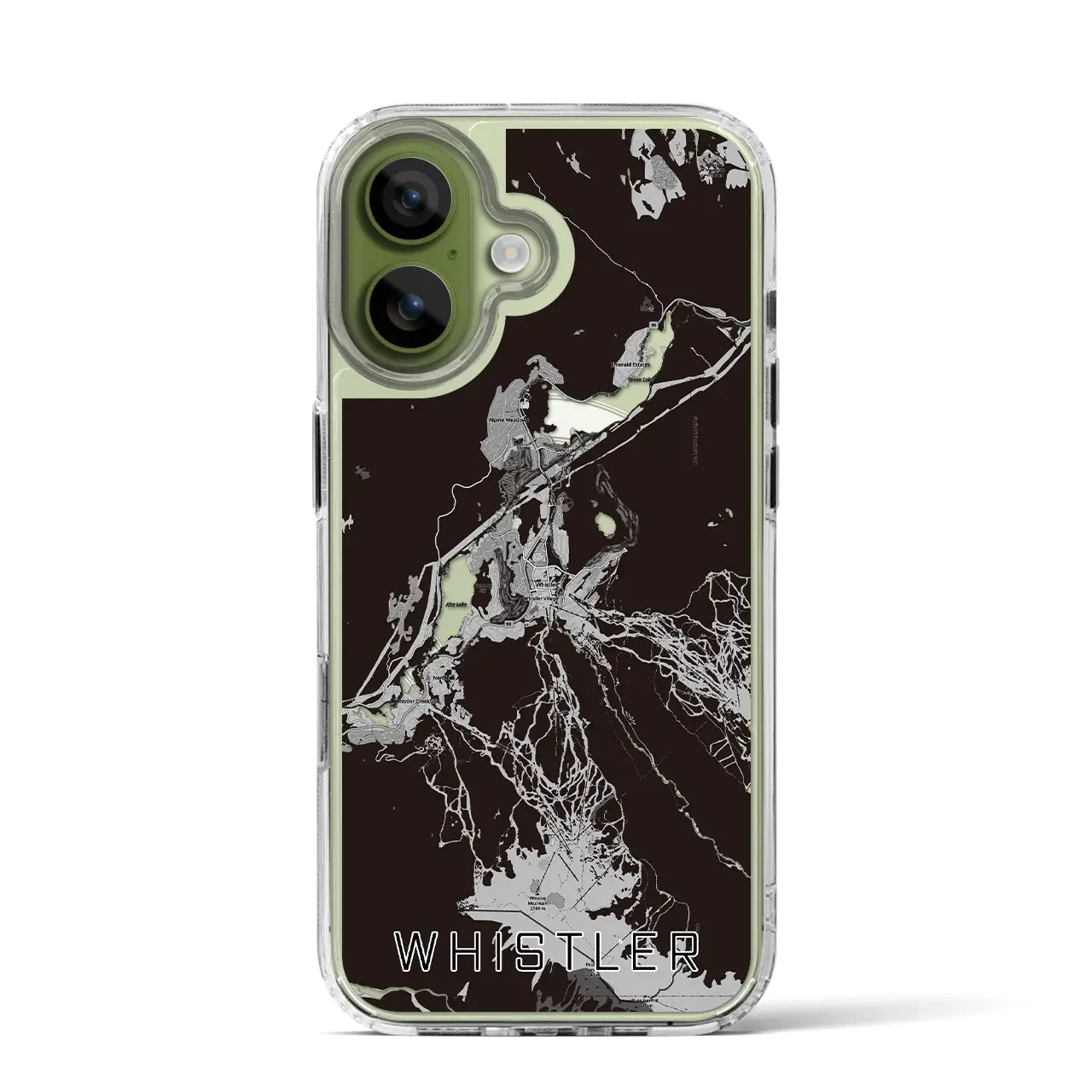 【ウィスラー(カナダ)】地図柄iPhoneケース(MagSafeタイプ)