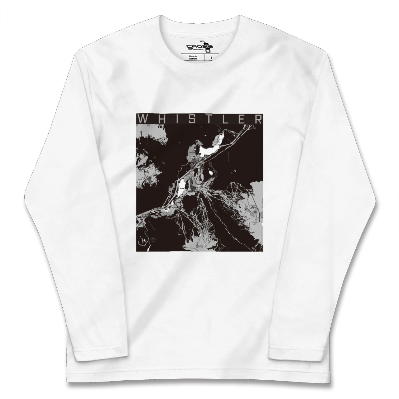 【ウィスラー(カナダ)】地図柄ロングスリーブTシャツ