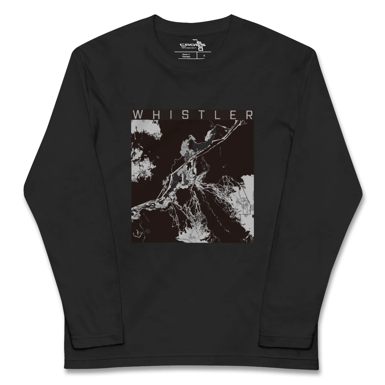 【ウィスラー(カナダ)】地図柄ロングスリーブTシャツ