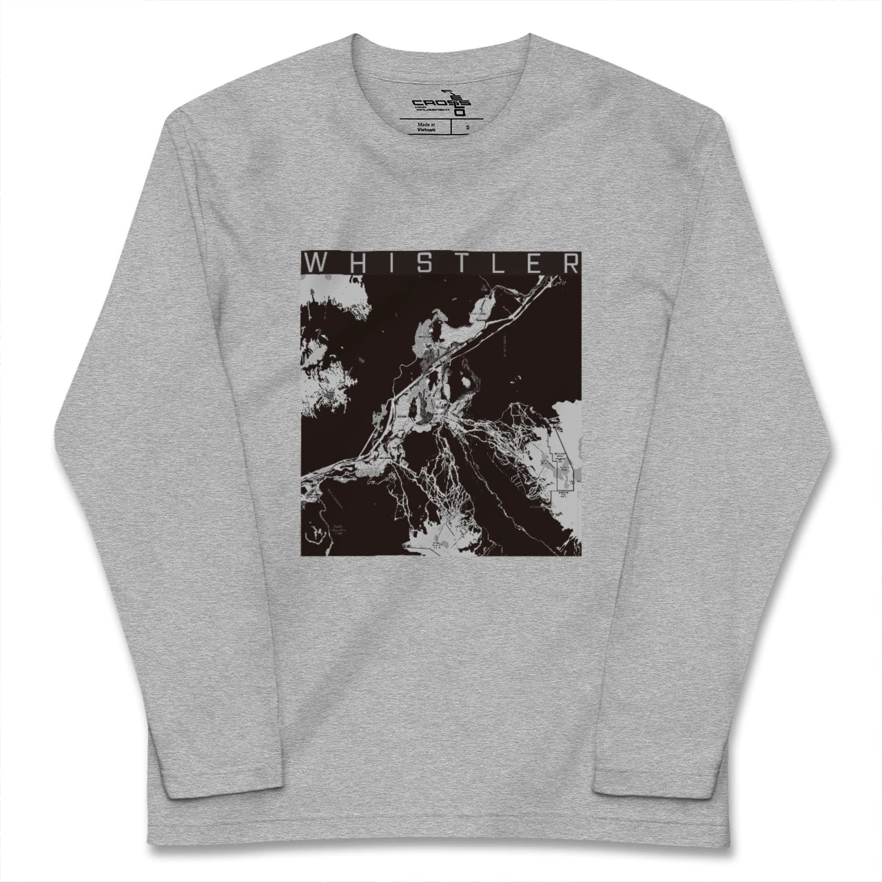 【ウィスラー(カナダ)】地図柄ロングスリーブTシャツ