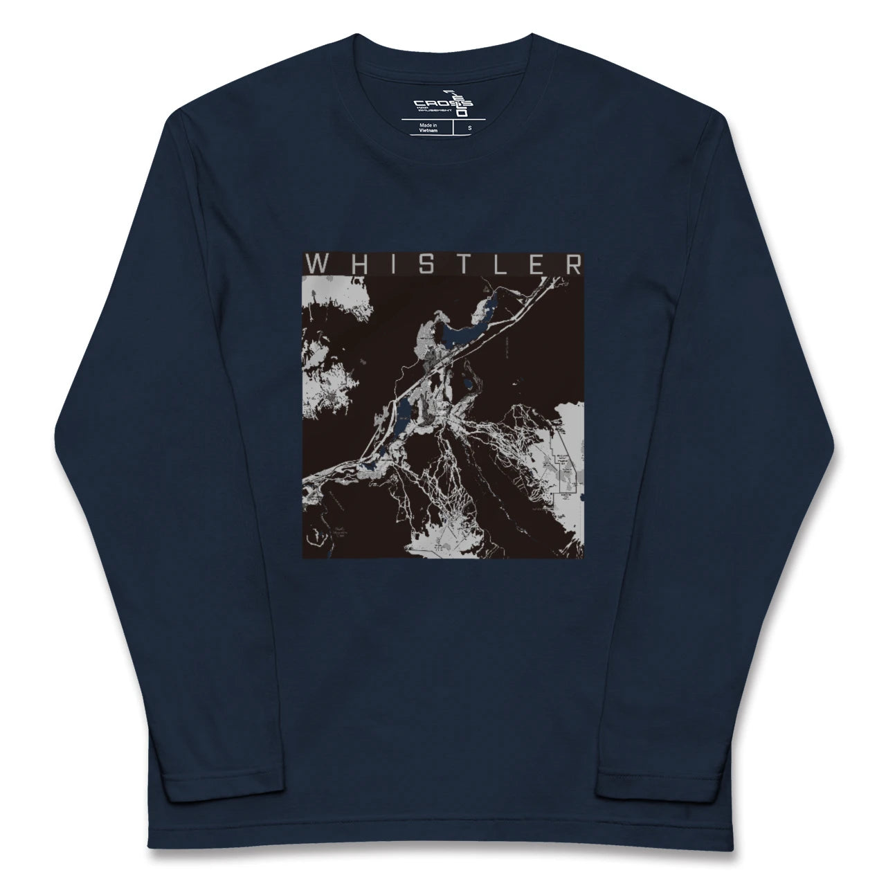 【ウィスラー(カナダ)】地図柄ロングスリーブTシャツ