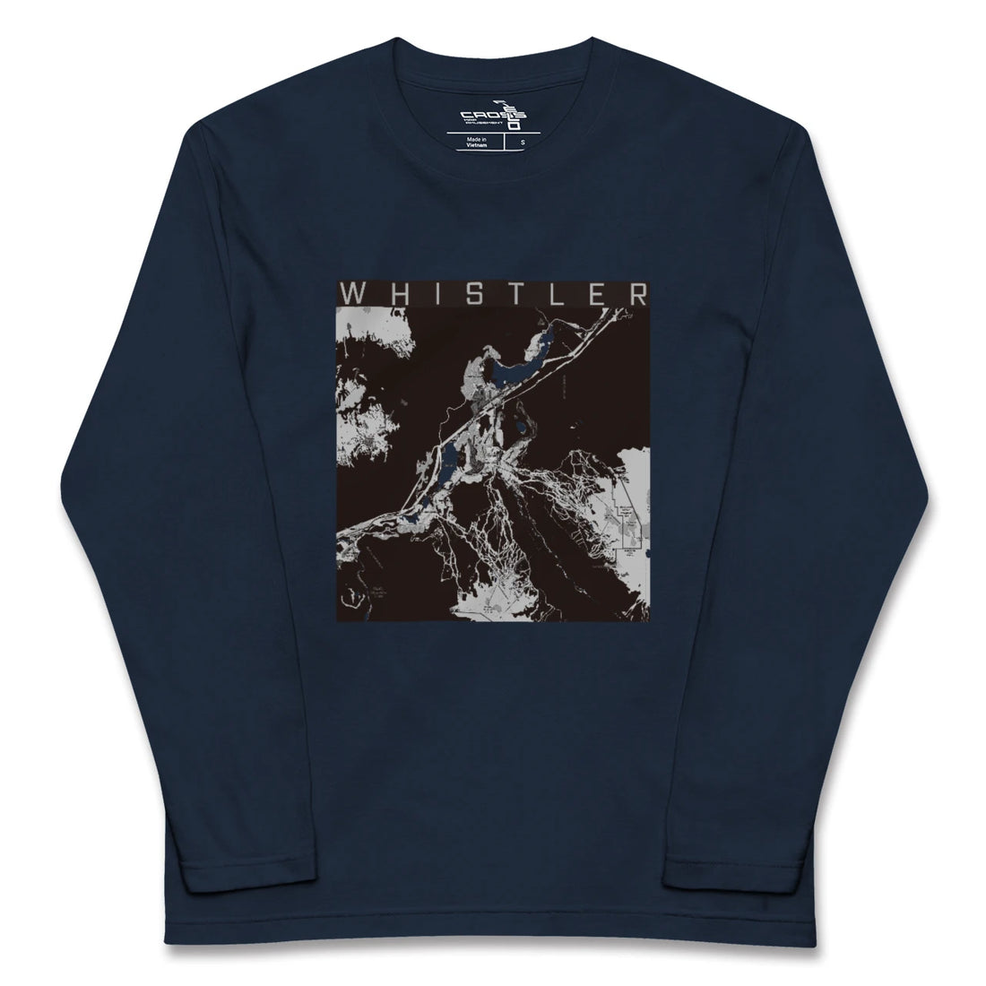 【ウィスラー(カナダ)】地図柄ロングスリーブTシャツ