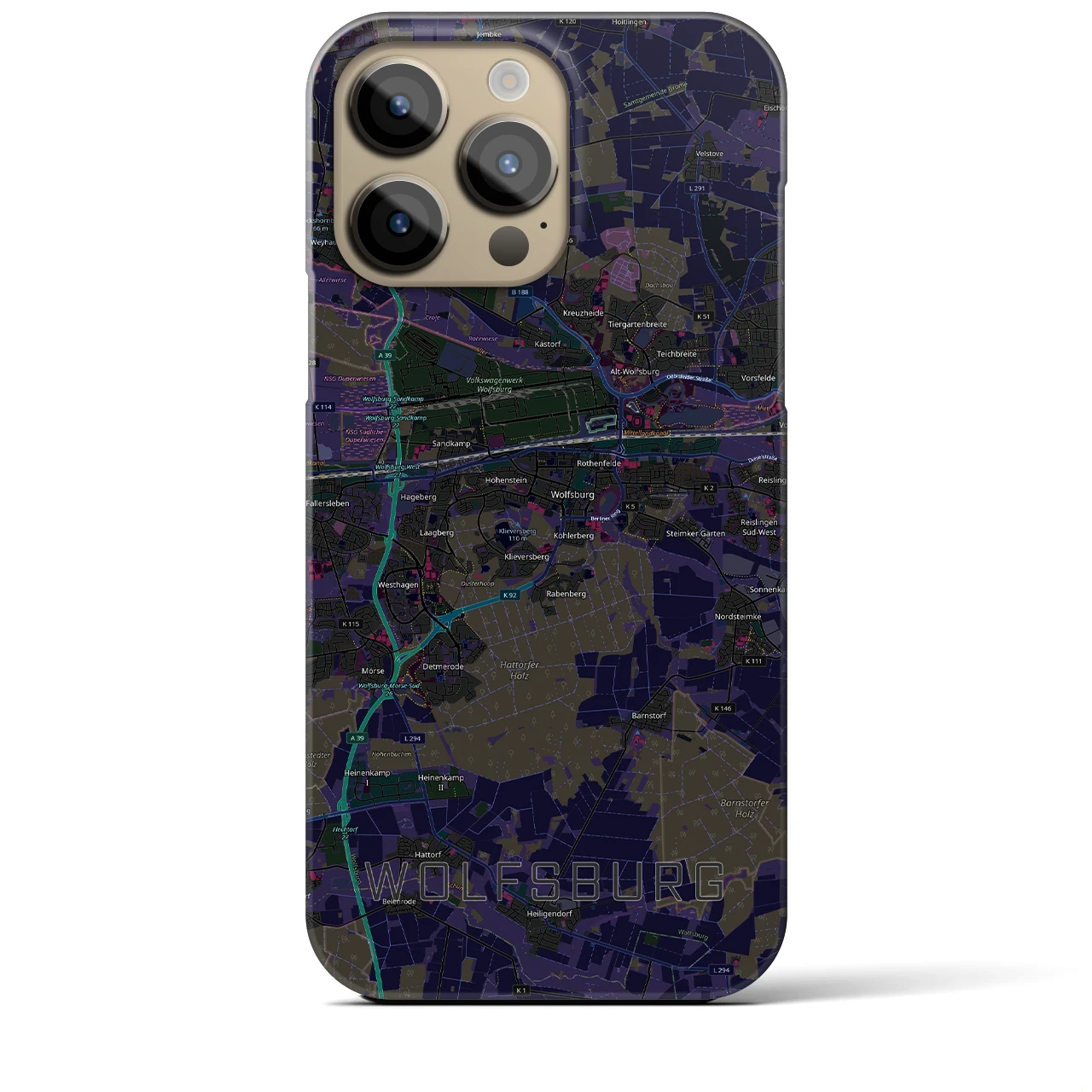 【ヴォルフスブルク(ドイツ)】地図柄iPhoneケース(バックカバータイプ)