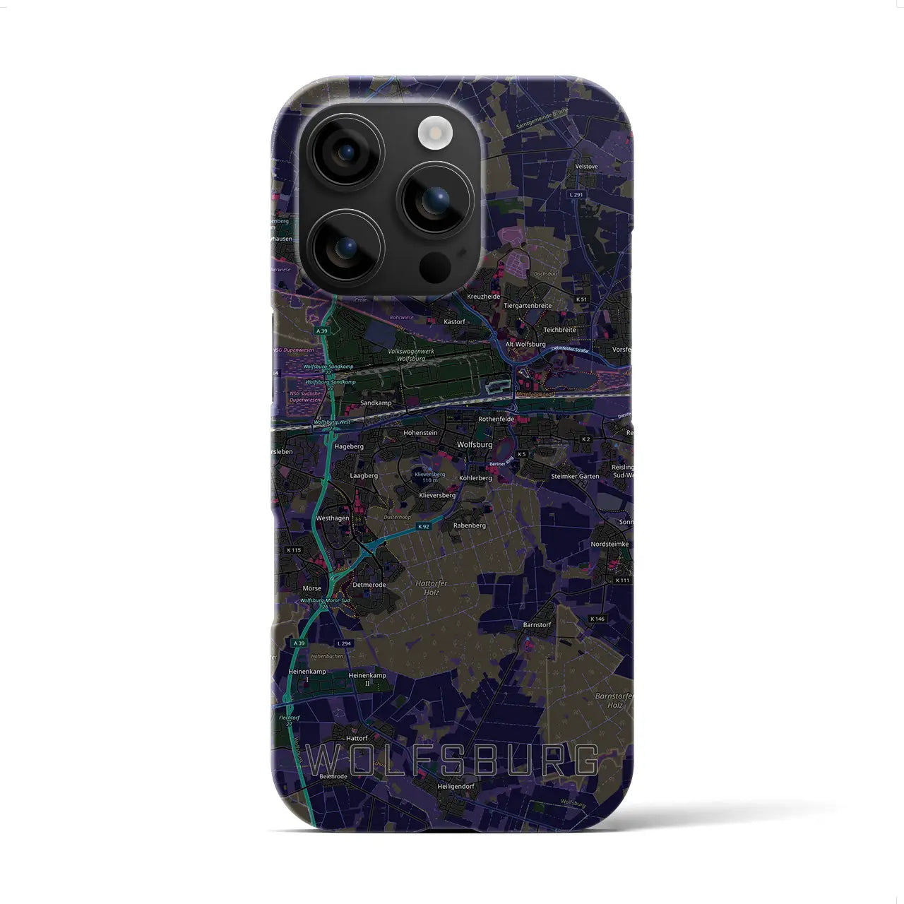 【ヴォルフスブルク(ドイツ)】地図柄iPhoneケース(バックカバータイプ)