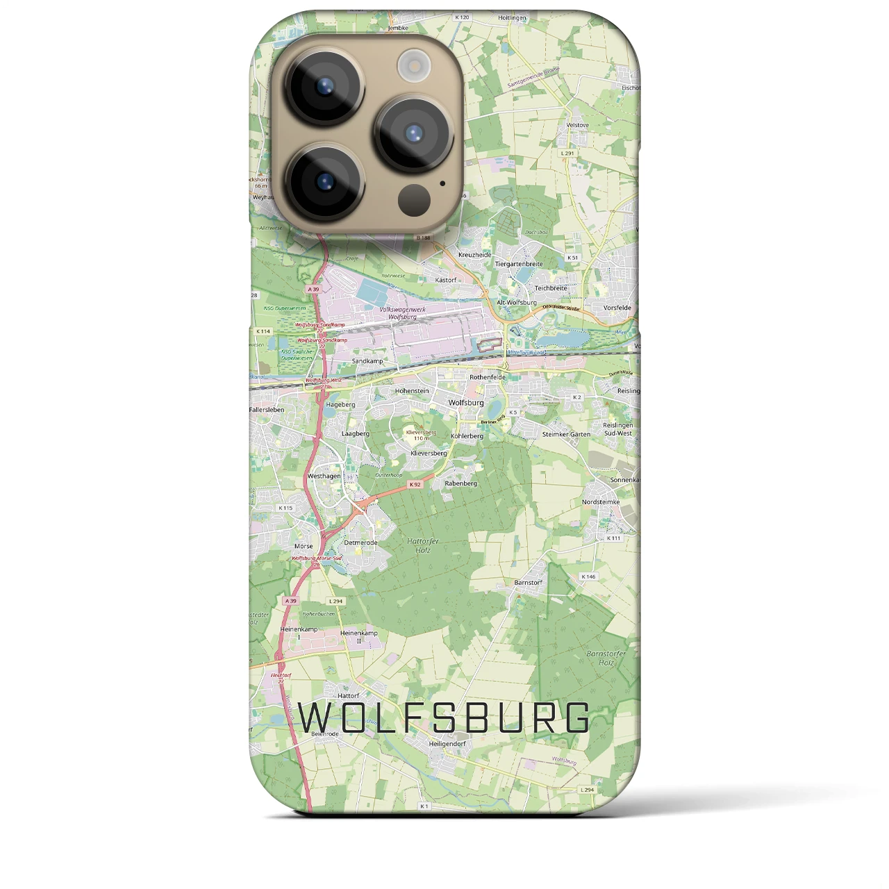 【ヴォルフスブルク(ドイツ)】地図柄iPhoneケース(バックカバータイプ)