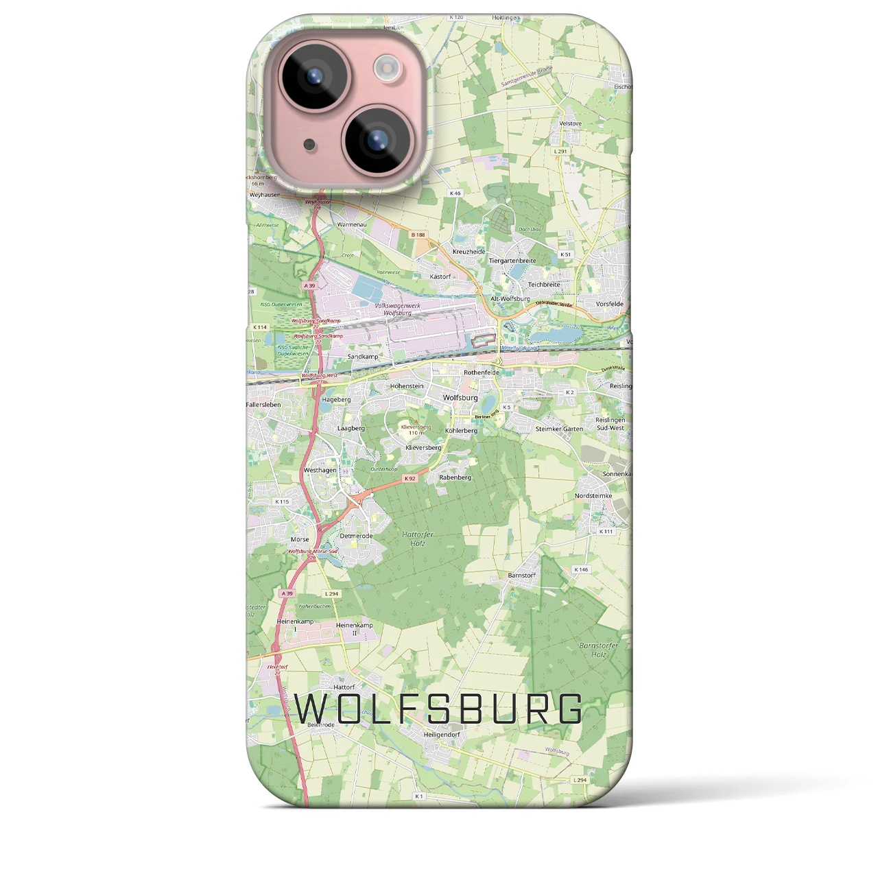 【ヴォルフスブルク(ドイツ)】地図柄iPhoneケース(バックカバータイプ)
