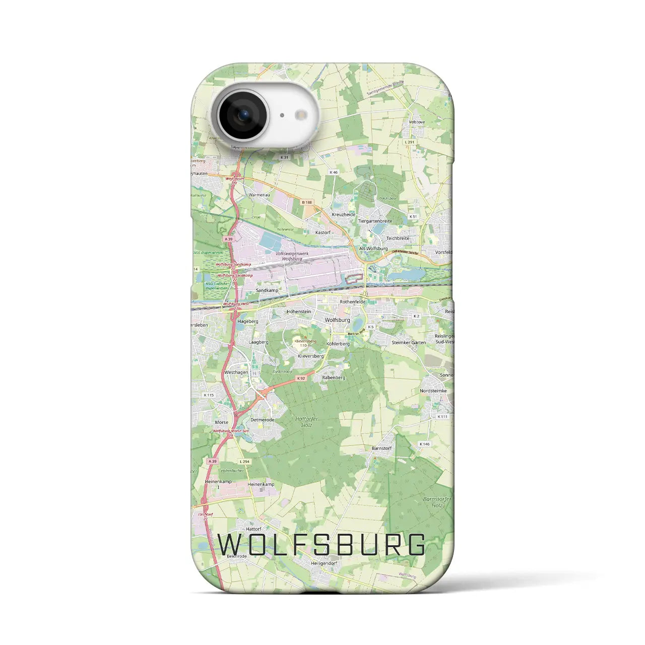 【ヴォルフスブルク(ドイツ)】地図柄iPhoneケース(バックカバータイプ)