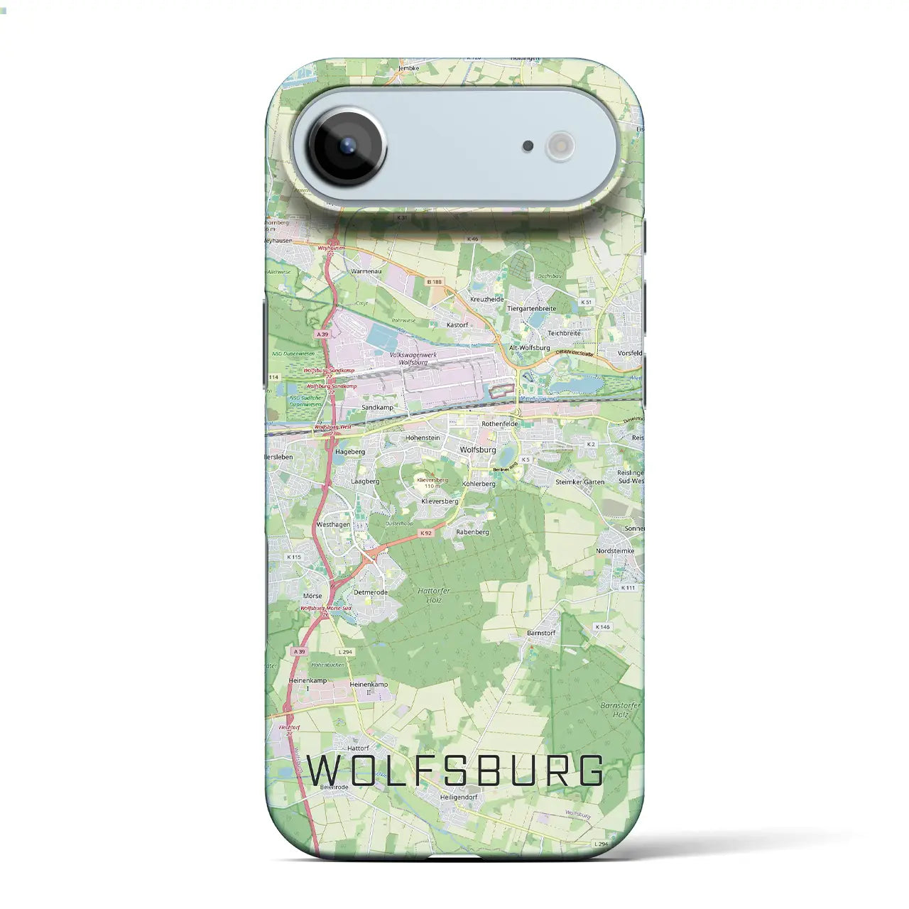 【ヴォルフスブルク(ドイツ)】地図柄iPhoneケース(バックカバータイプ)