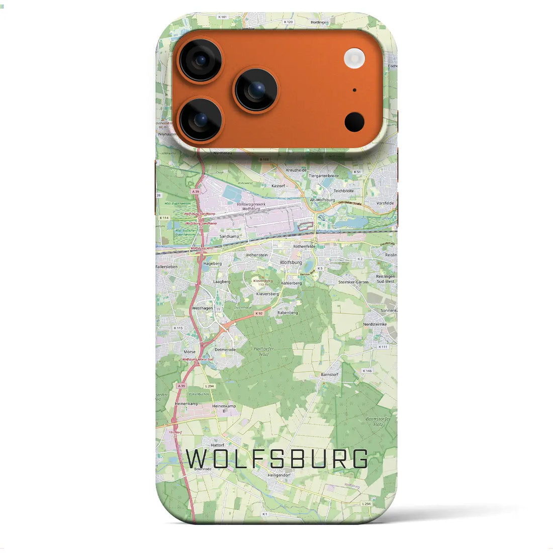 【ヴォルフスブルク(ドイツ)】地図柄iPhoneケース(バックカバータイプ)ナチュラル・iPhone 17 Pro Max 用