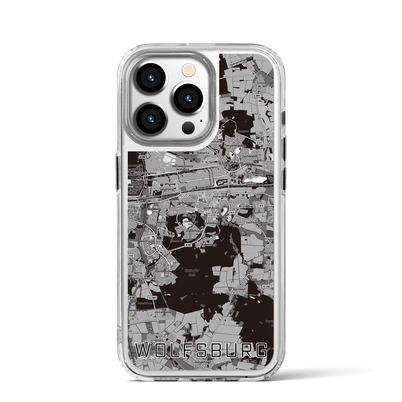 【ヴォルフスブルク(ドイツ)】地図柄iPhoneケース(MagSafeタイプ)