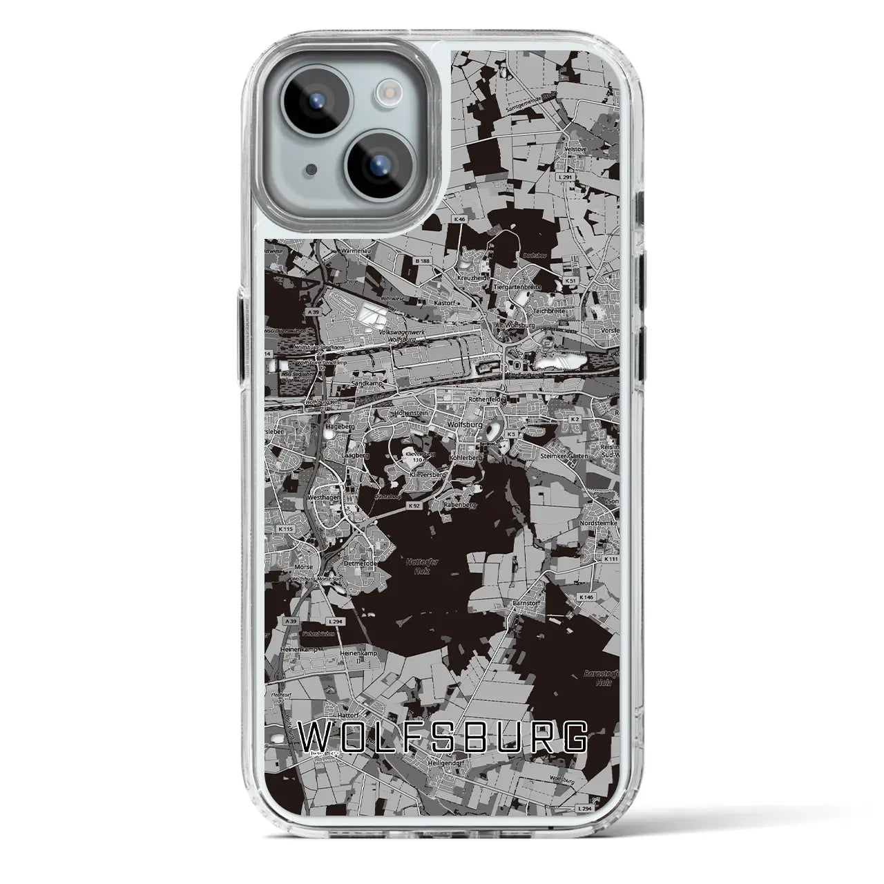 【ヴォルフスブルク(ドイツ)】地図柄iPhoneケース(MagSafeタイプ)