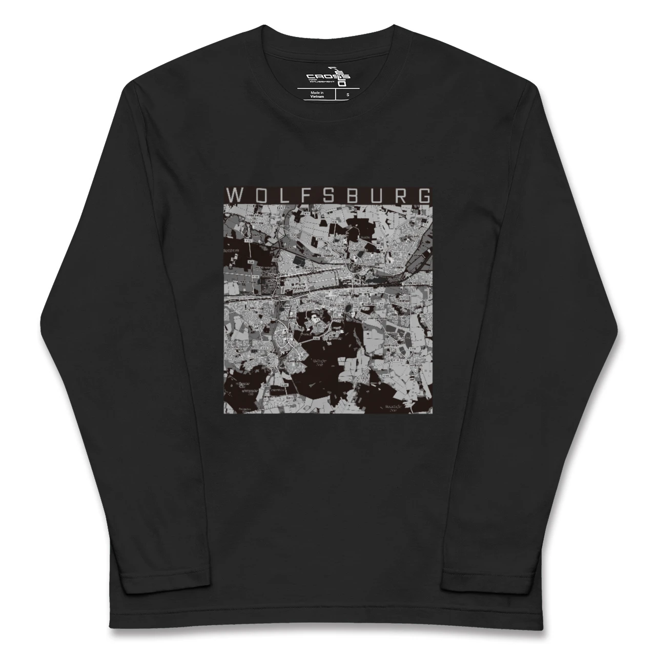 【ヴォルフスブルク(ドイツ)】地図柄ロングスリーブTシャツ