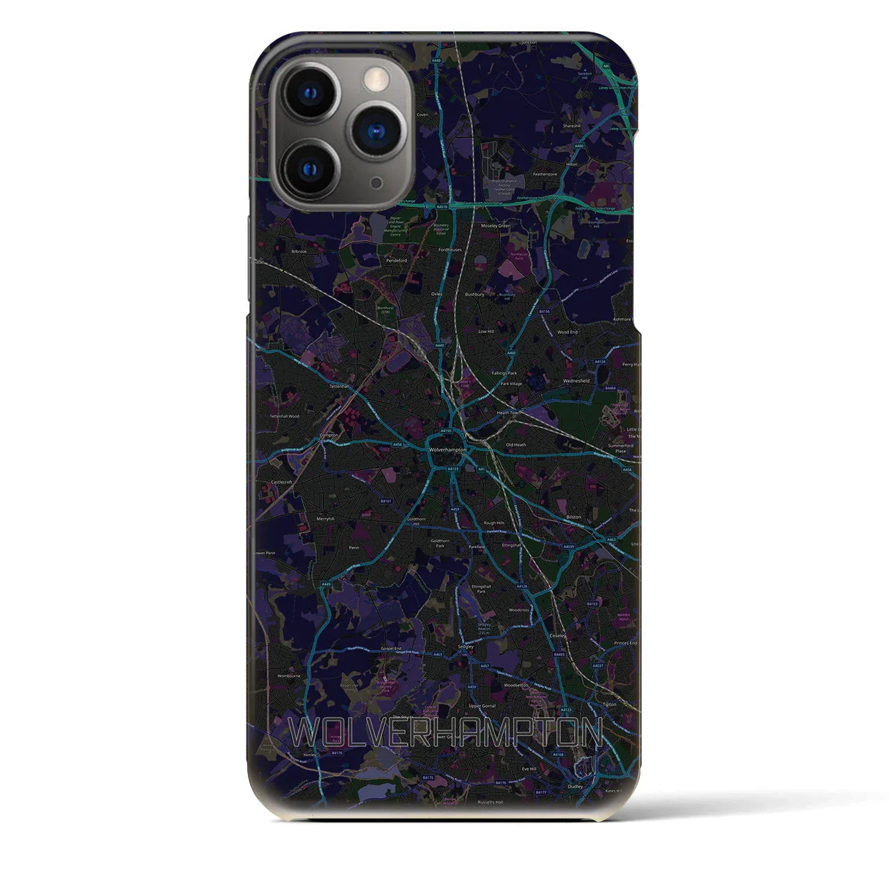 【ウルヴァーハンプトン(イギリス)】地図柄iPhoneケース(バックカバータイプ)