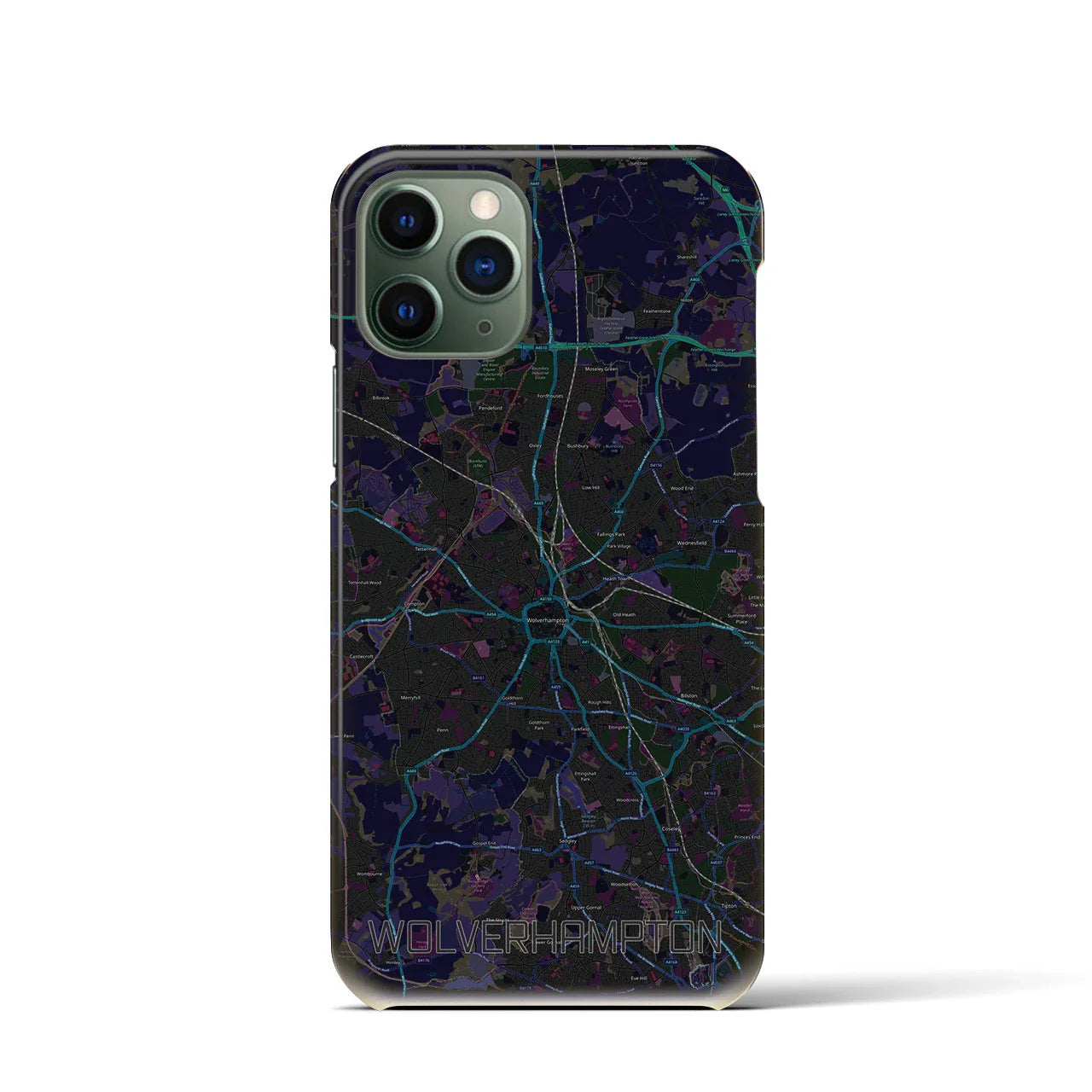 【ウルヴァーハンプトン(イギリス)】地図柄iPhoneケース(バックカバータイプ)