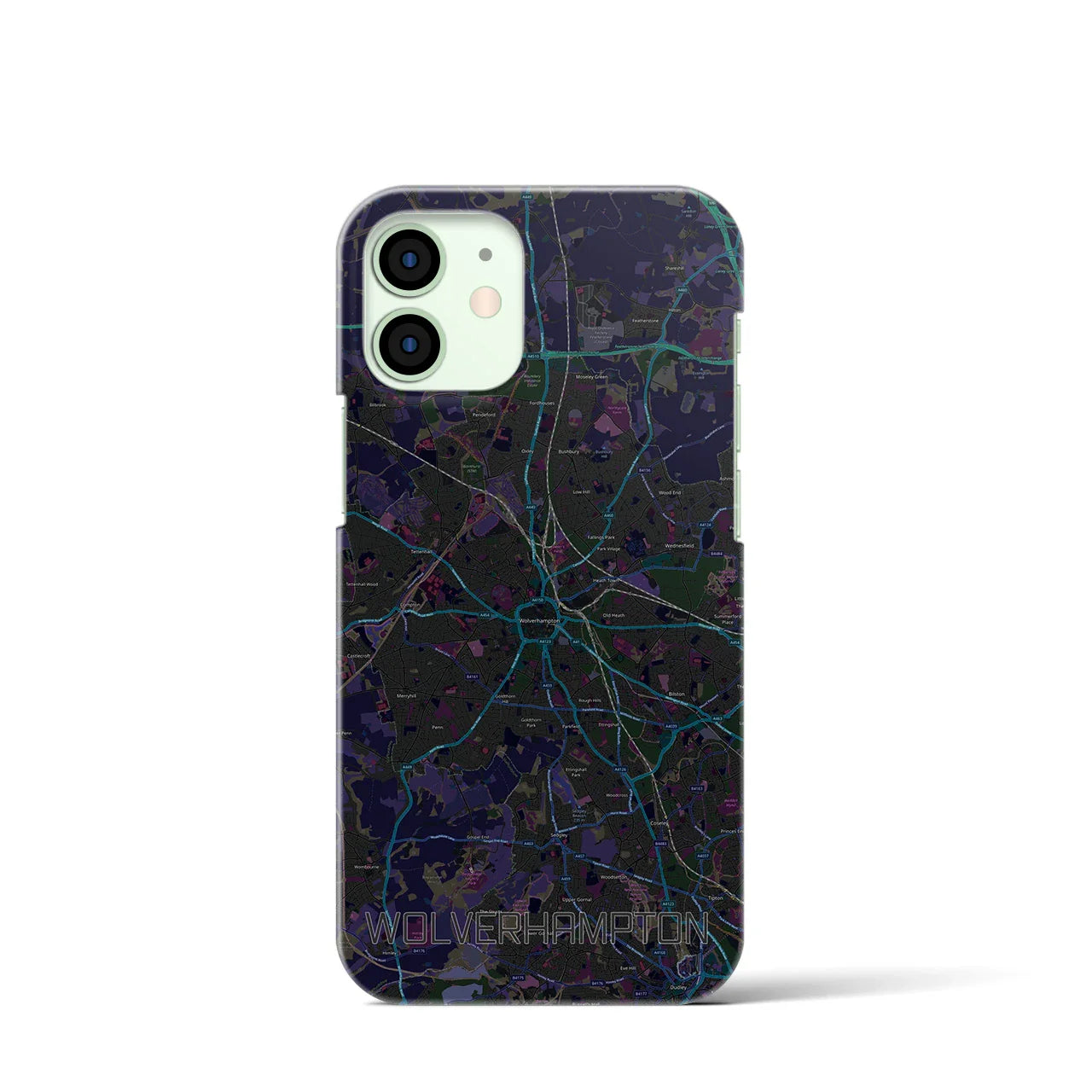 【ウルヴァーハンプトン(イギリス)】地図柄iPhoneケース(バックカバータイプ)