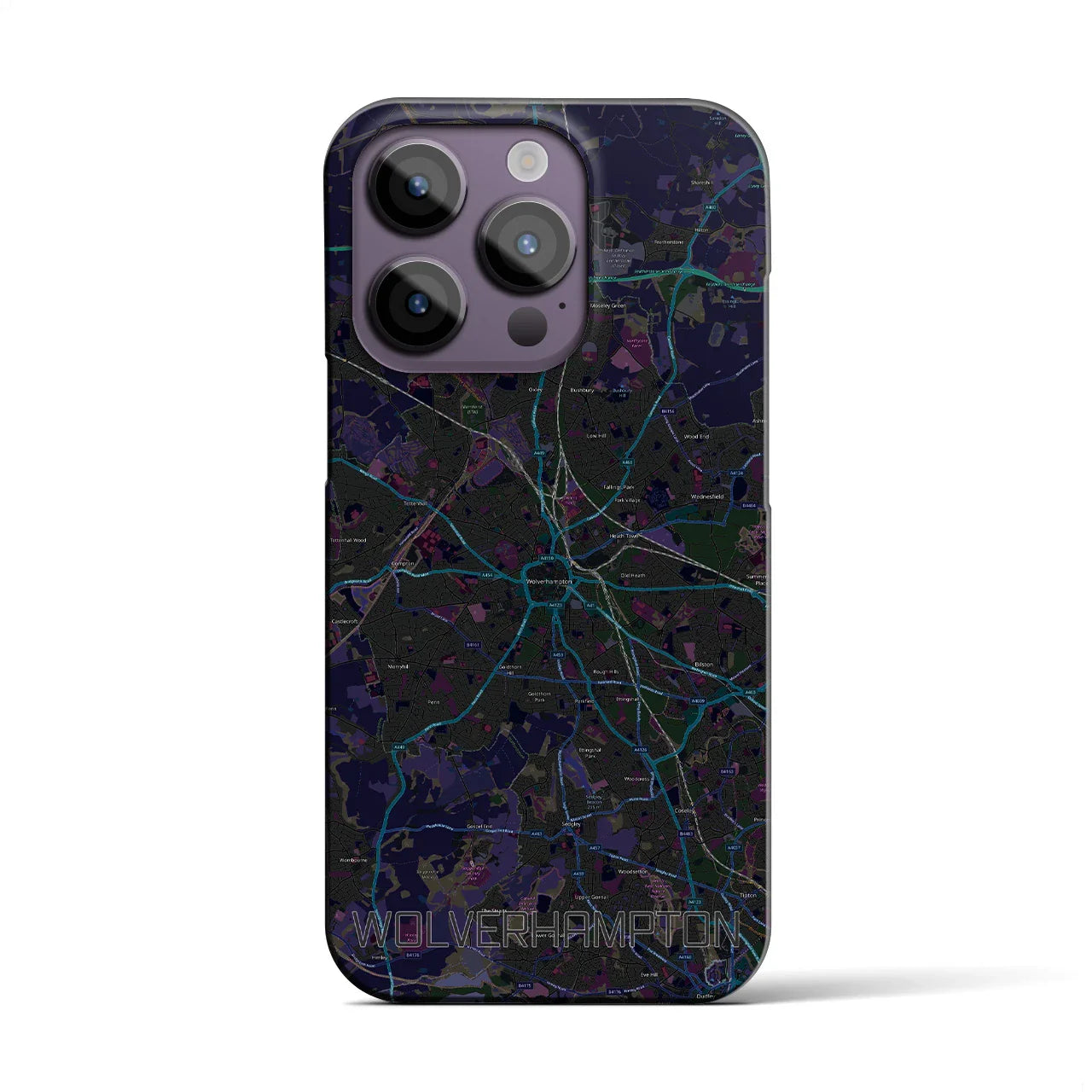 【ウルヴァーハンプトン(イギリス)】地図柄iPhoneケース(バックカバータイプ)