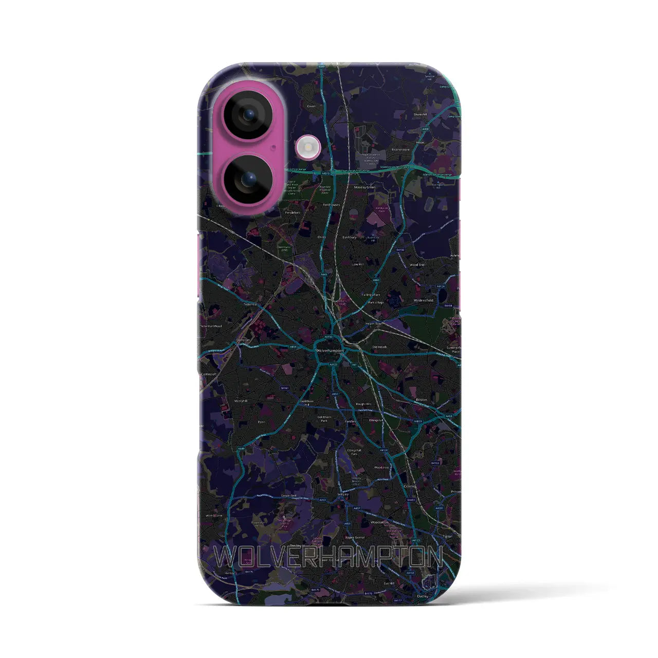 【ウルヴァーハンプトン(イギリス)】地図柄iPhoneケース(バックカバータイプ)