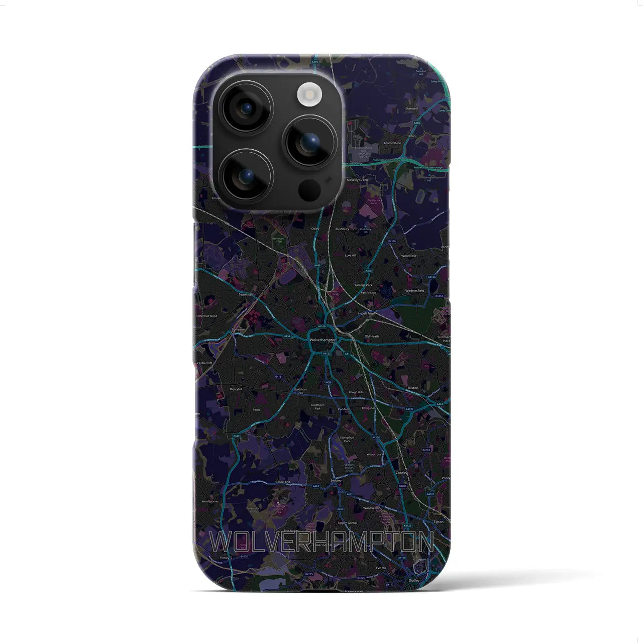 【ウルヴァーハンプトン(イギリス)】地図柄iPhoneケース(バックカバータイプ)