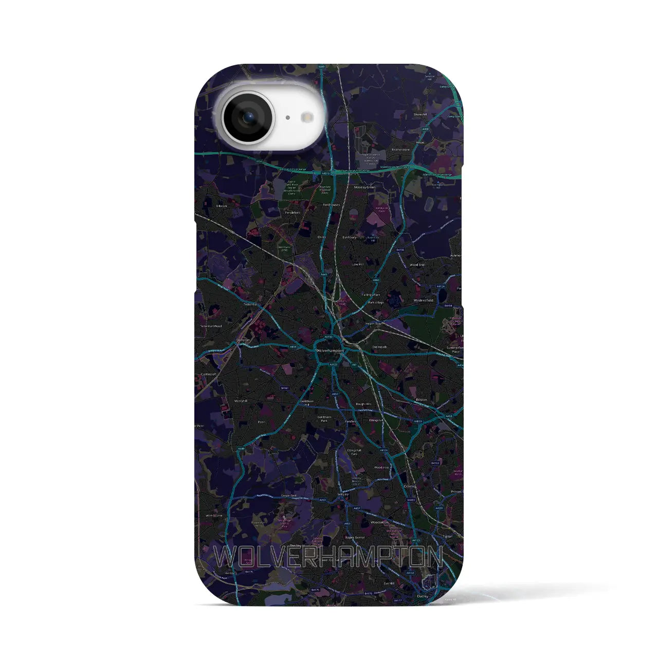 【ウルヴァーハンプトン(イギリス)】地図柄iPhoneケース(バックカバータイプ)