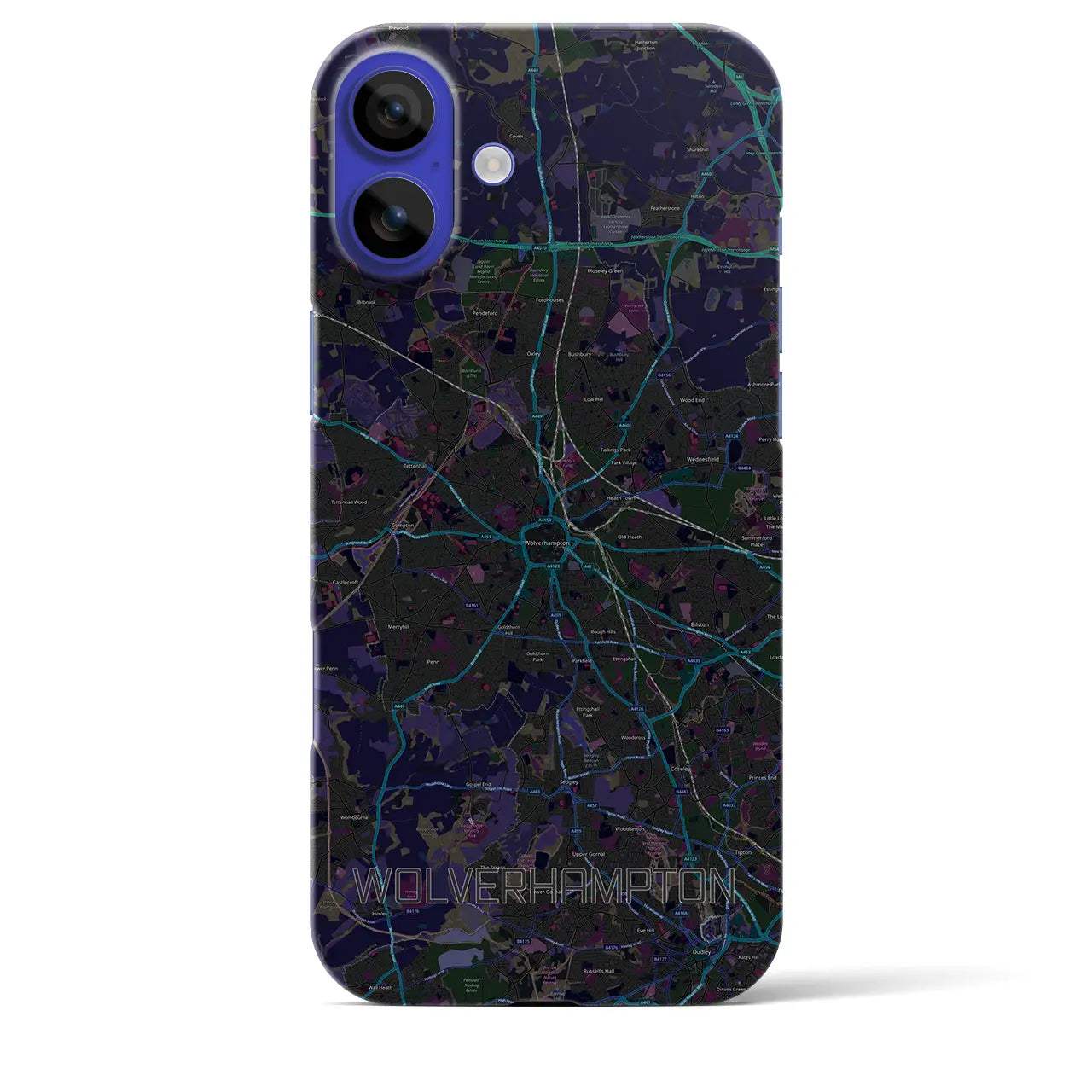 【ウルヴァーハンプトン(イギリス)】地図柄iPhoneケース(バックカバータイプ)