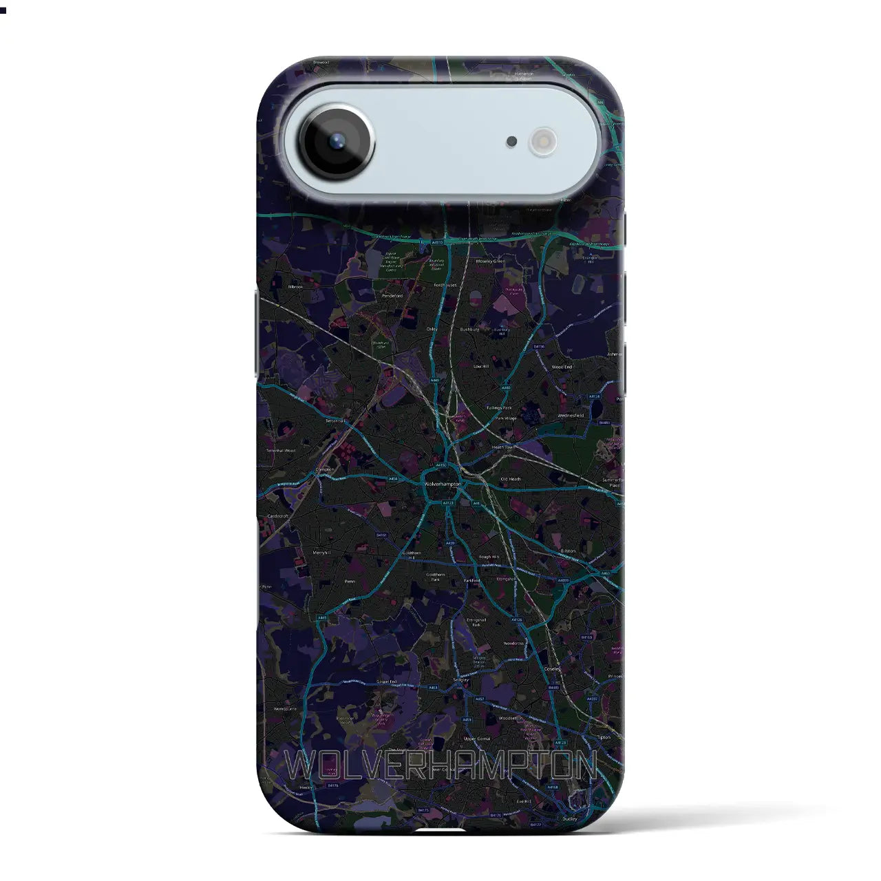 【ウルヴァーハンプトン(イギリス)】地図柄iPhoneケース(バックカバータイプ)