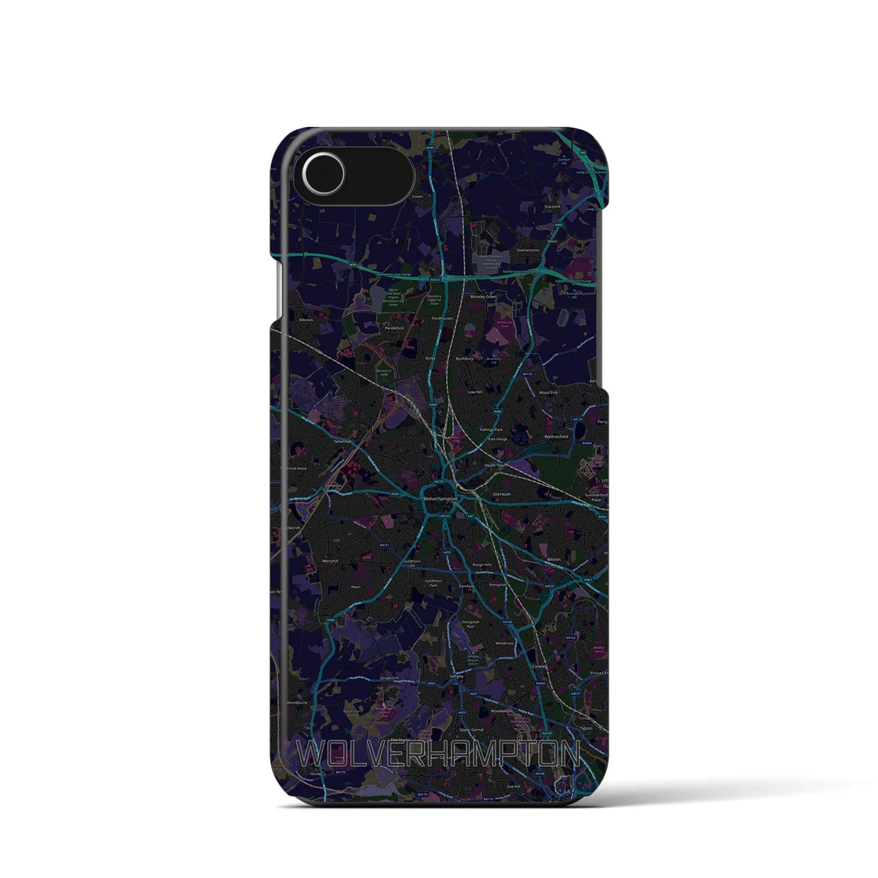 【ウルヴァーハンプトン(イギリス)】地図柄iPhoneケース(バックカバータイプ)