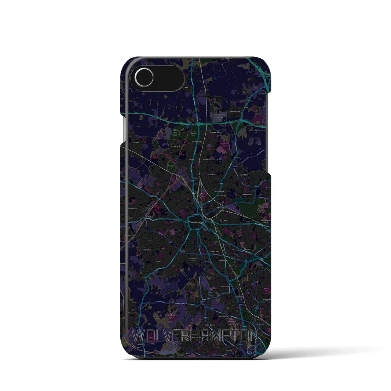 【ウルヴァーハンプトン(イギリス)】地図柄iPhoneケース(バックカバータイプ)