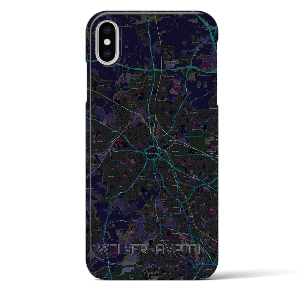 【ウルヴァーハンプトン(イギリス)】地図柄iPhoneケース(バックカバータイプ)
