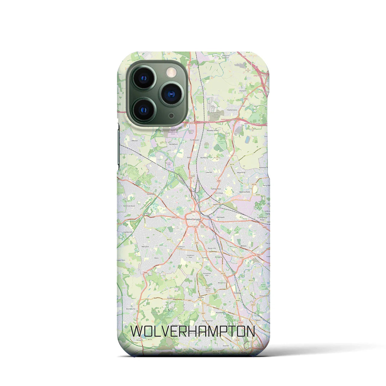 【ウルヴァーハンプトン(イギリス)】地図柄iPhoneケース(バックカバータイプ)