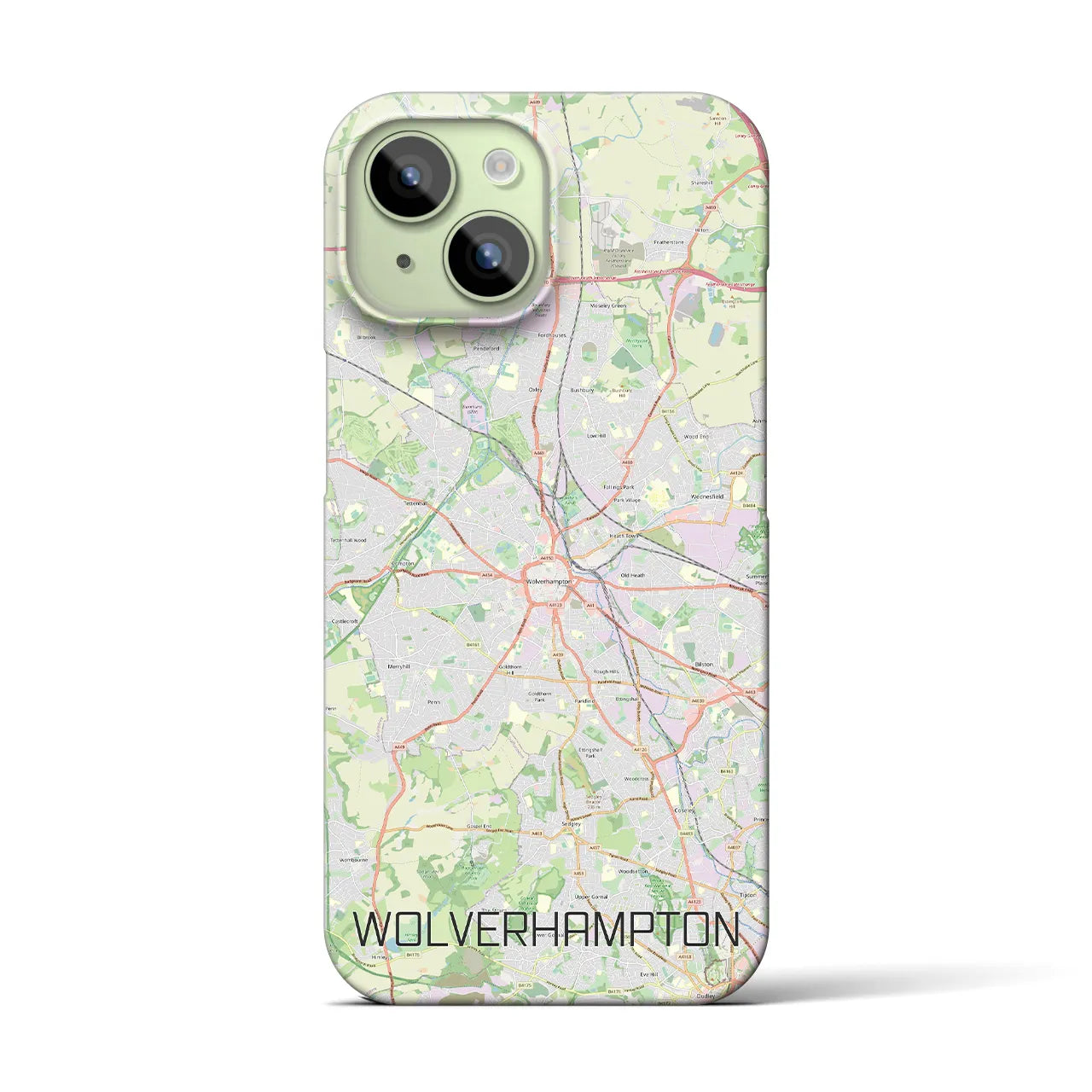 【ウルヴァーハンプトン(イギリス)】地図柄iPhoneケース(バックカバータイプ)
