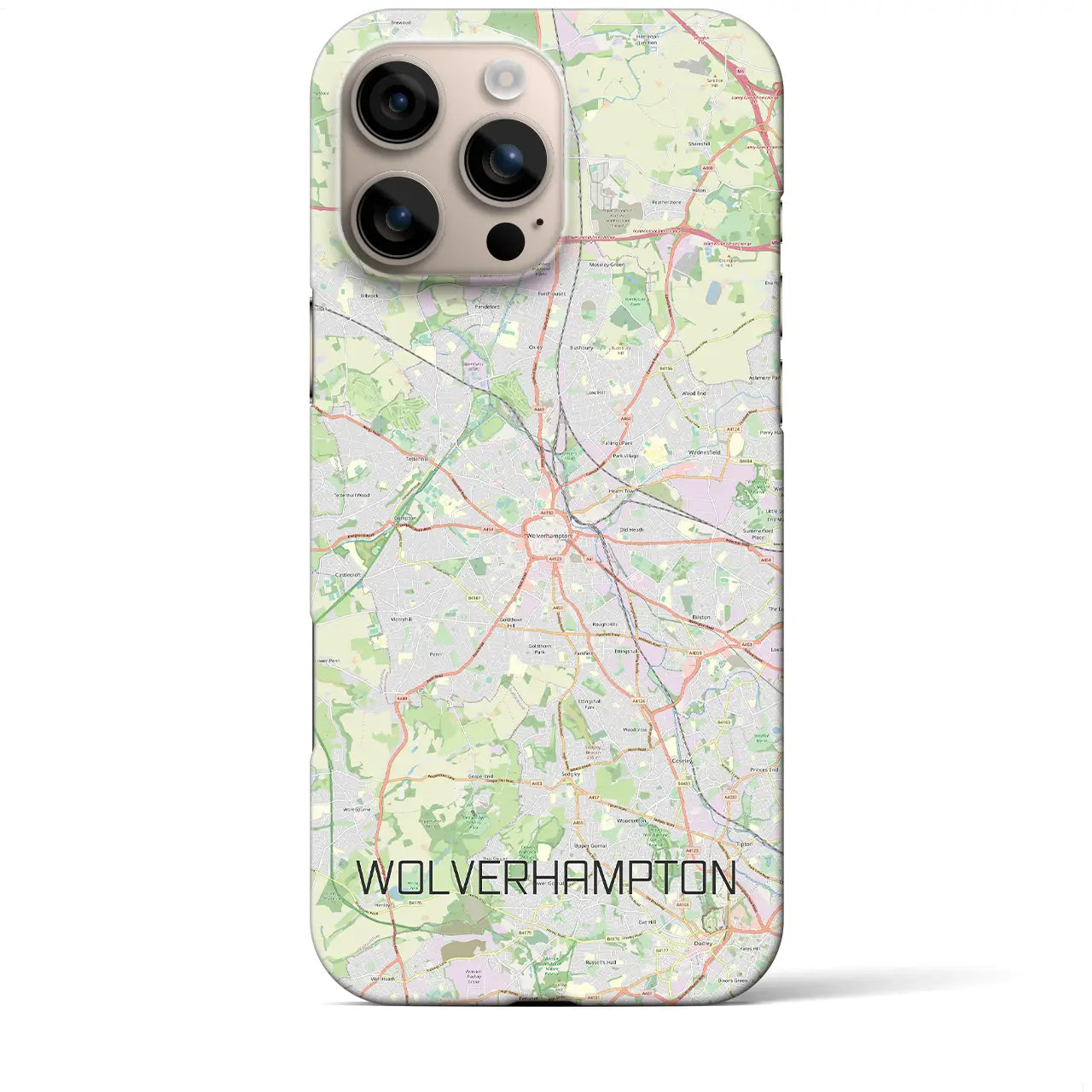 【ウルヴァーハンプトン(イギリス)】地図柄iPhoneケース(バックカバータイプ)