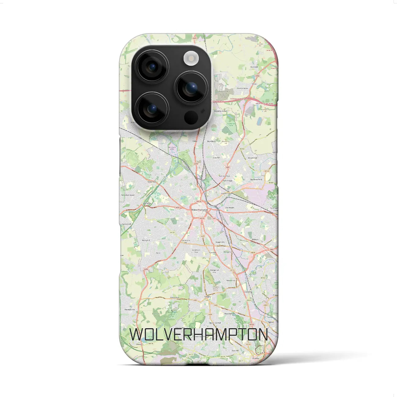 【ウルヴァーハンプトン(イギリス)】地図柄iPhoneケース(バックカバータイプ)