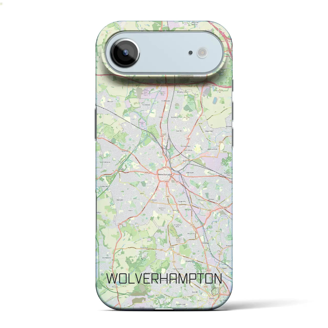 【ウルヴァーハンプトン(イギリス)】地図柄iPhoneケース(バックカバータイプ)