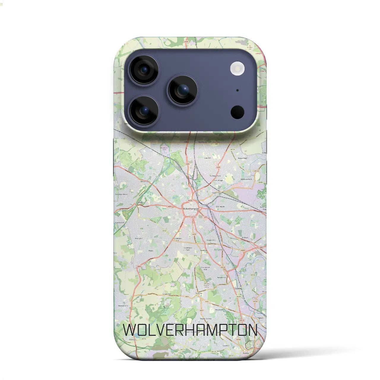 【ウルヴァーハンプトン(イギリス)】地図柄iPhoneケース(バックカバータイプ)