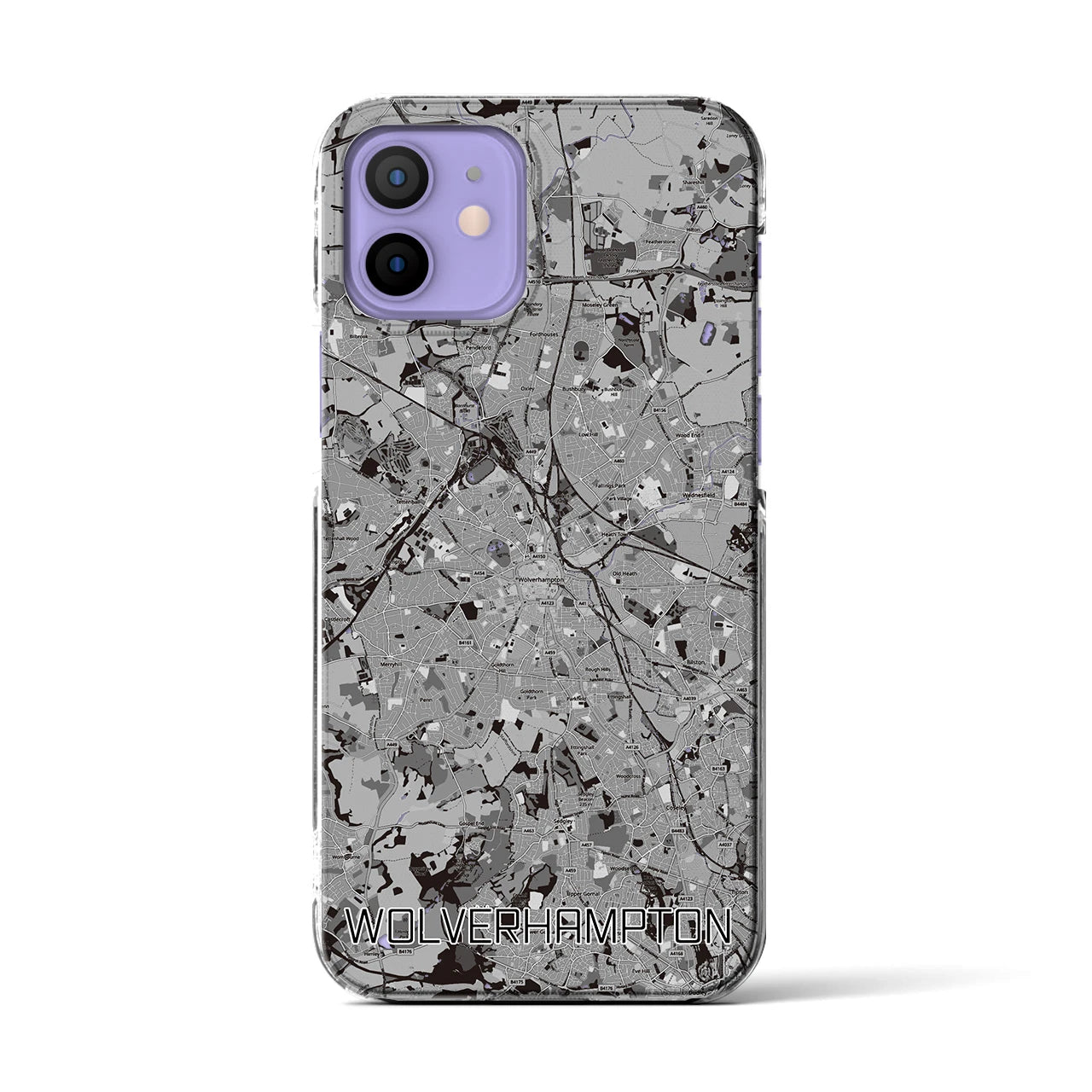 【ウルヴァーハンプトン(イギリス)】地図柄iPhoneケース(クリアタイプ)