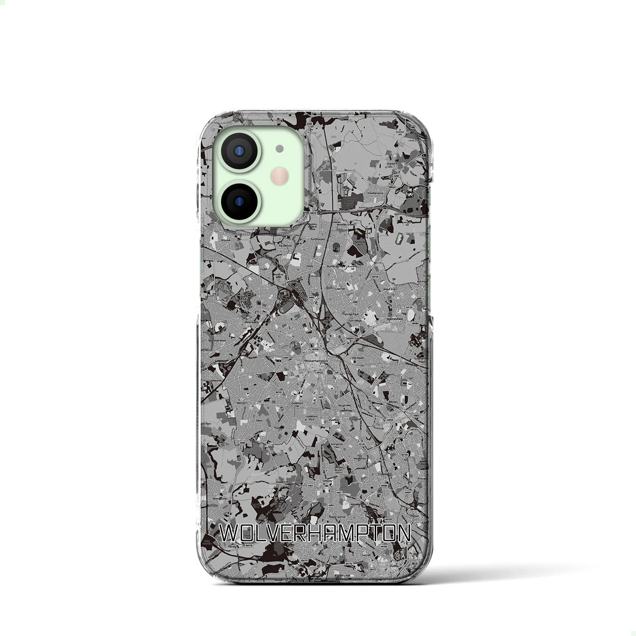 【ウルヴァーハンプトン(イギリス)】地図柄iPhoneケース(クリアタイプ)