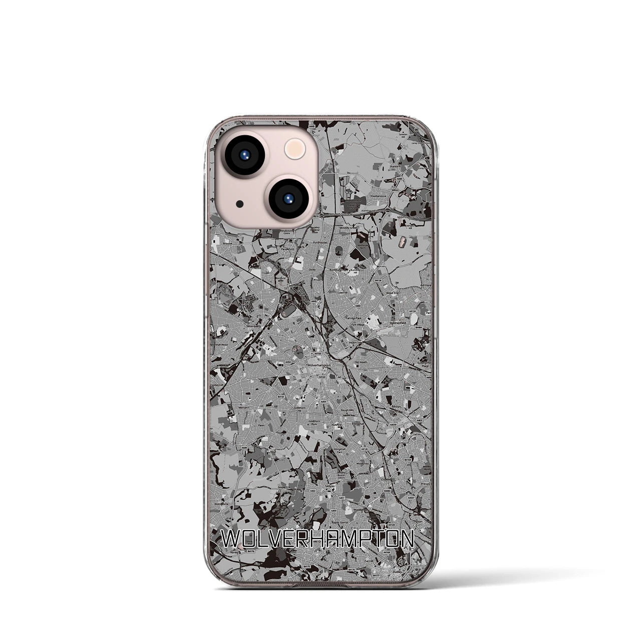 【ウルヴァーハンプトン(イギリス)】地図柄iPhoneケース(クリアタイプ)