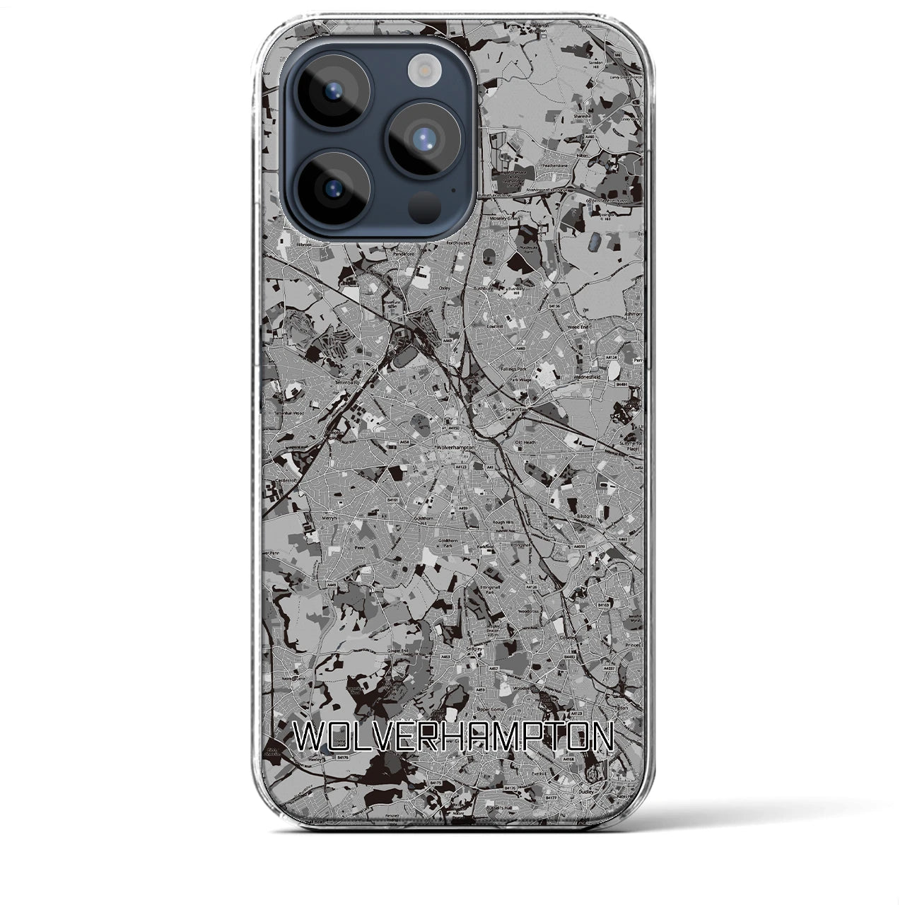 【ウルヴァーハンプトン(イギリス)】地図柄iPhoneケース(クリアタイプ)