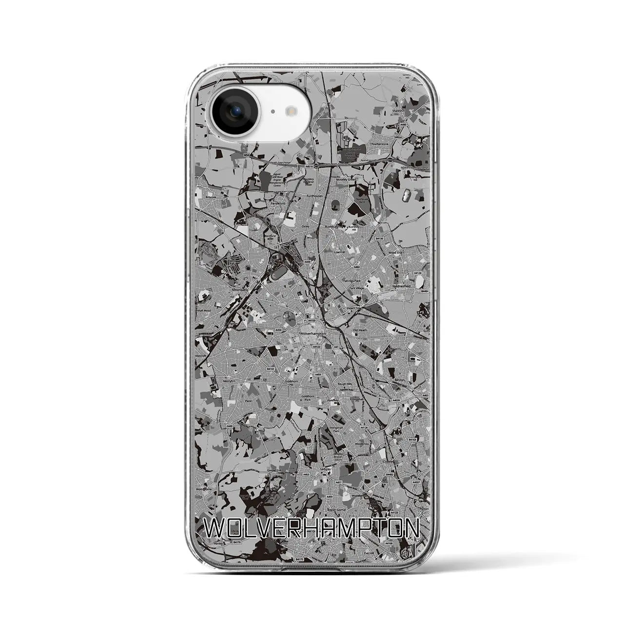 【ウルヴァーハンプトン(イギリス)】地図柄iPhoneケース(クリアタイプ)