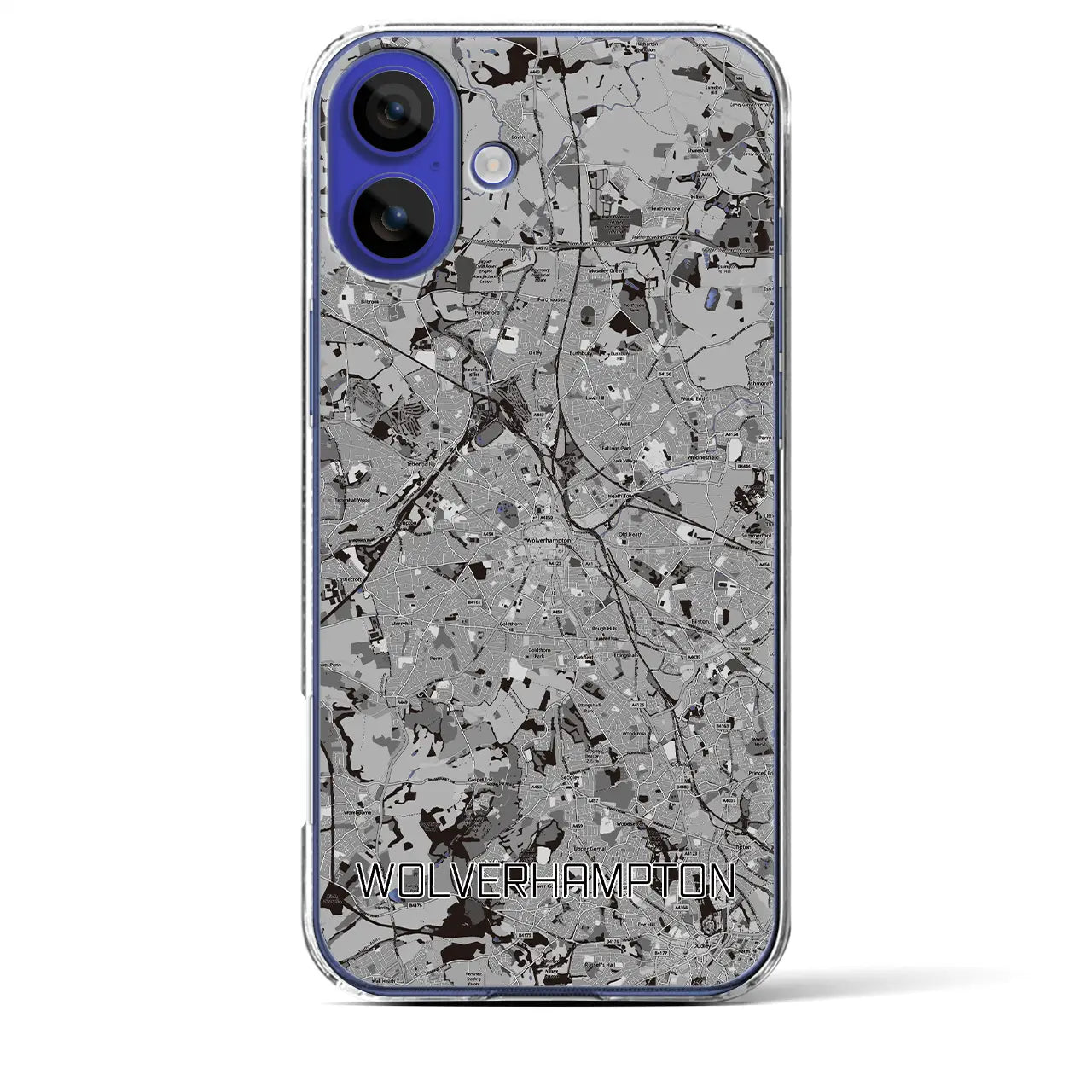 【ウルヴァーハンプトン(イギリス)】地図柄iPhoneケース(クリアタイプ)