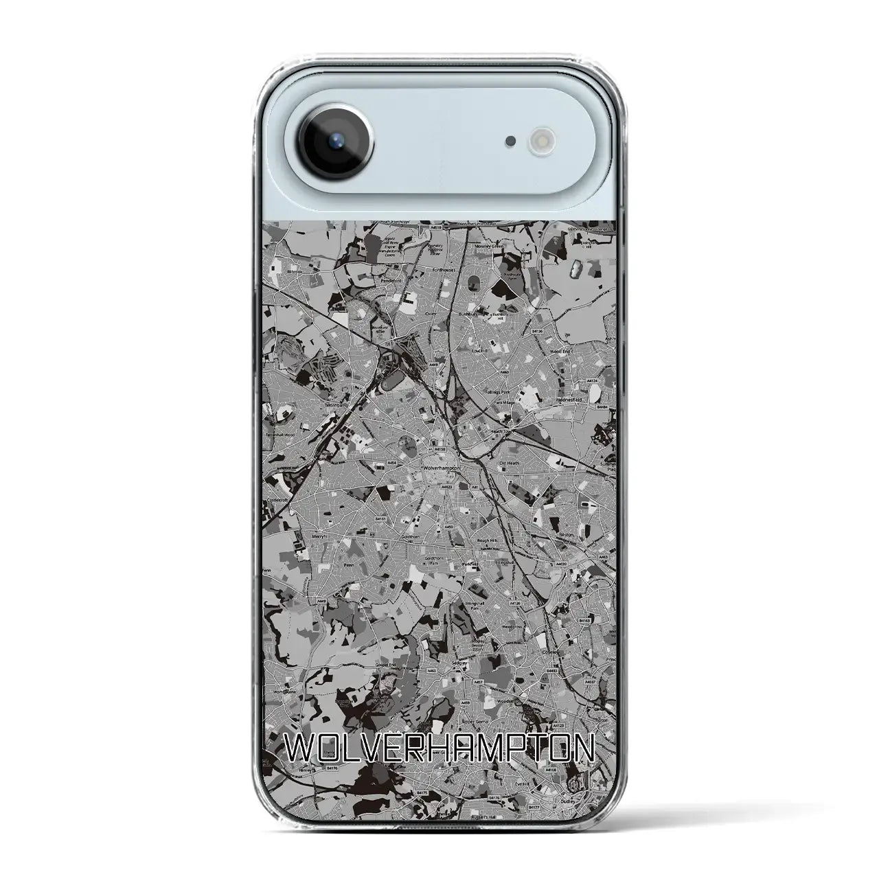 【ウルヴァーハンプトン(イギリス)】地図柄iPhoneケース(クリアタイプ)