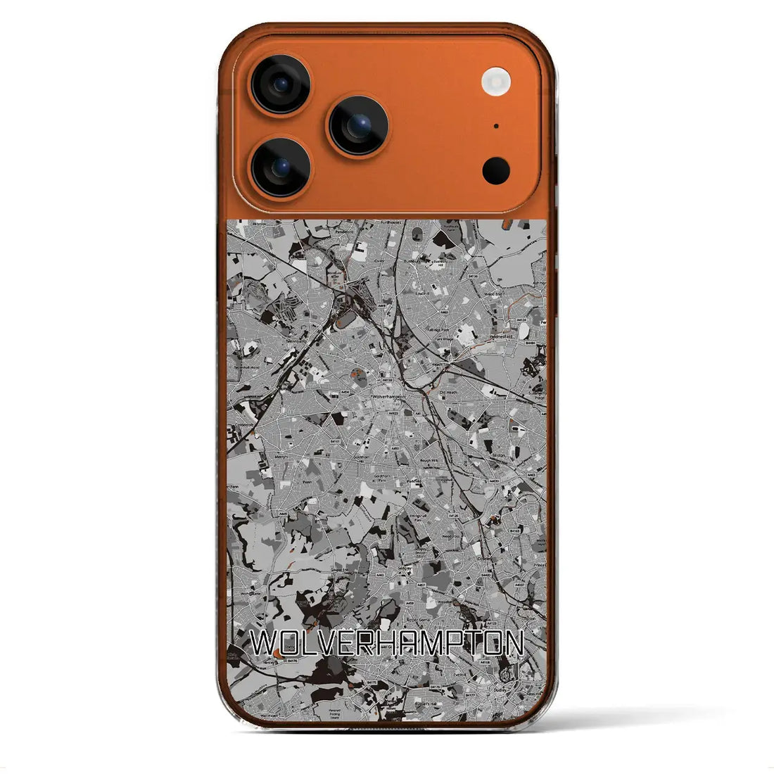 【ウルヴァーハンプトン(イギリス)】地図柄iPhoneケース(クリアタイプ)