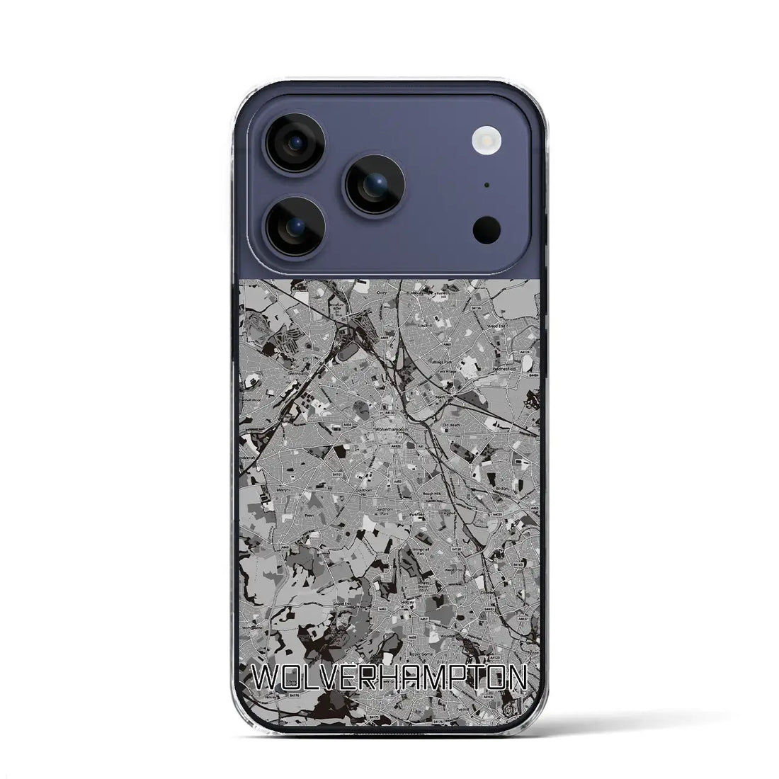 【ウルヴァーハンプトン(イギリス)】地図柄iPhoneケース(クリアタイプ)