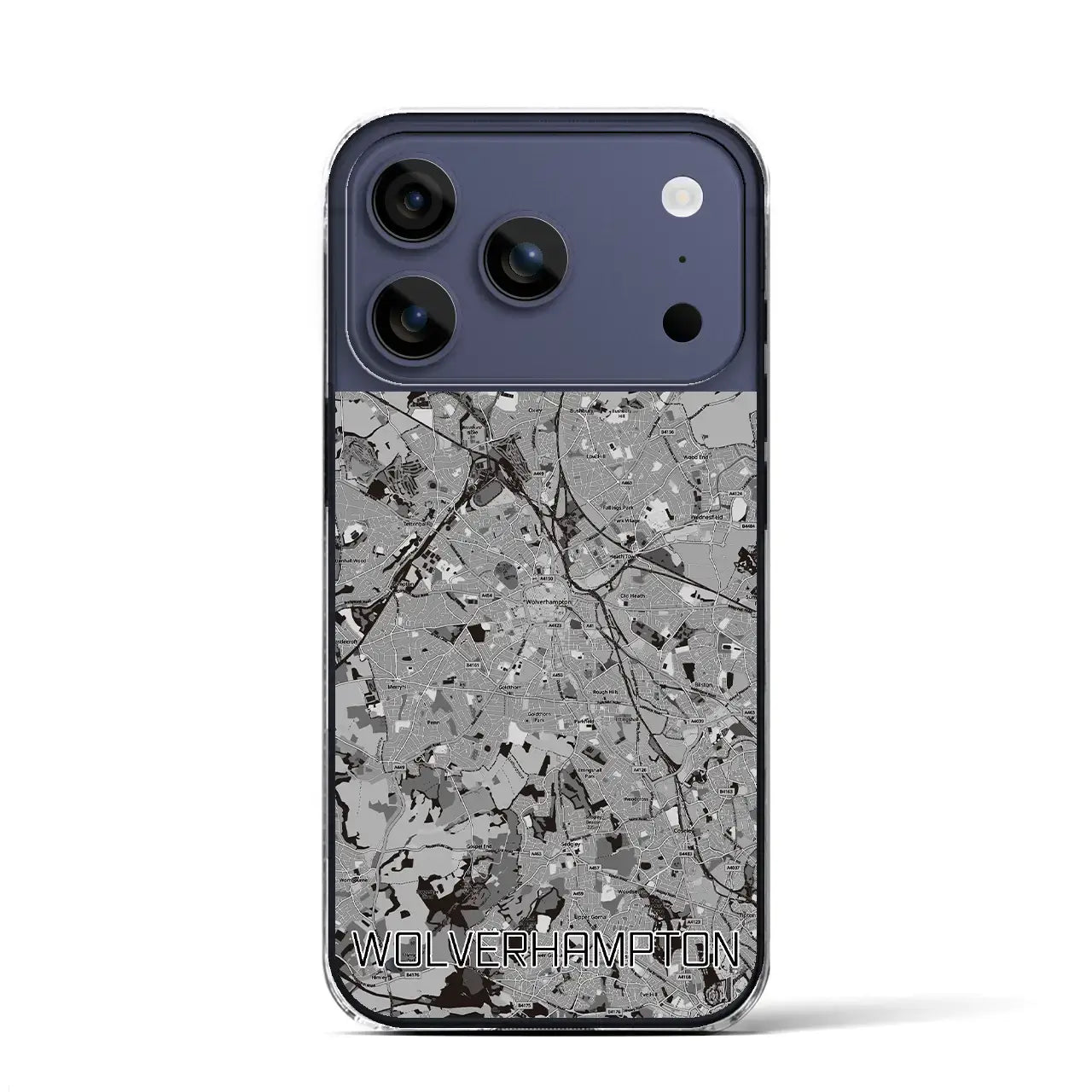 【ウルヴァーハンプトン(イギリス)】地図柄iPhoneケース(クリアタイプ)