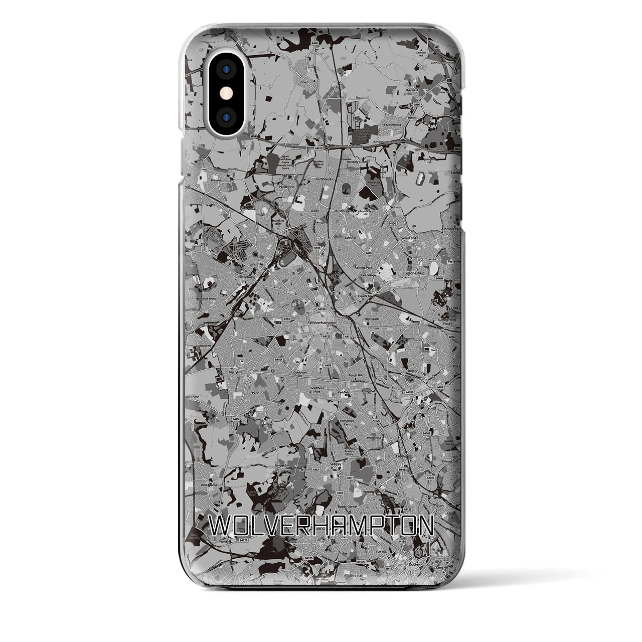 【ウルヴァーハンプトン(イギリス)】地図柄iPhoneケース(クリアタイプ)