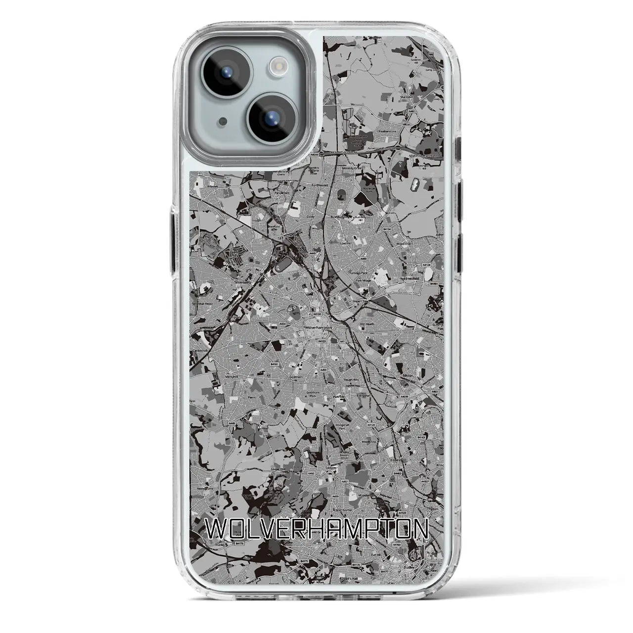 【ウルヴァーハンプトン(イギリス)】地図柄iPhoneケース(MagSafeタイプ)