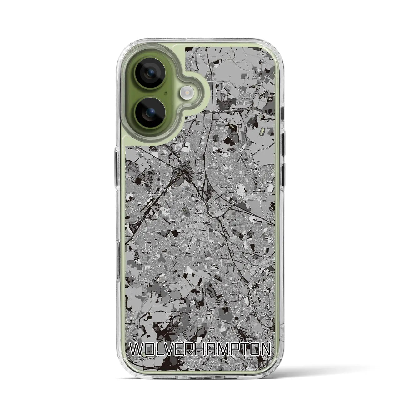 【ウルヴァーハンプトン(イギリス)】地図柄iPhoneケース(MagSafeタイプ)