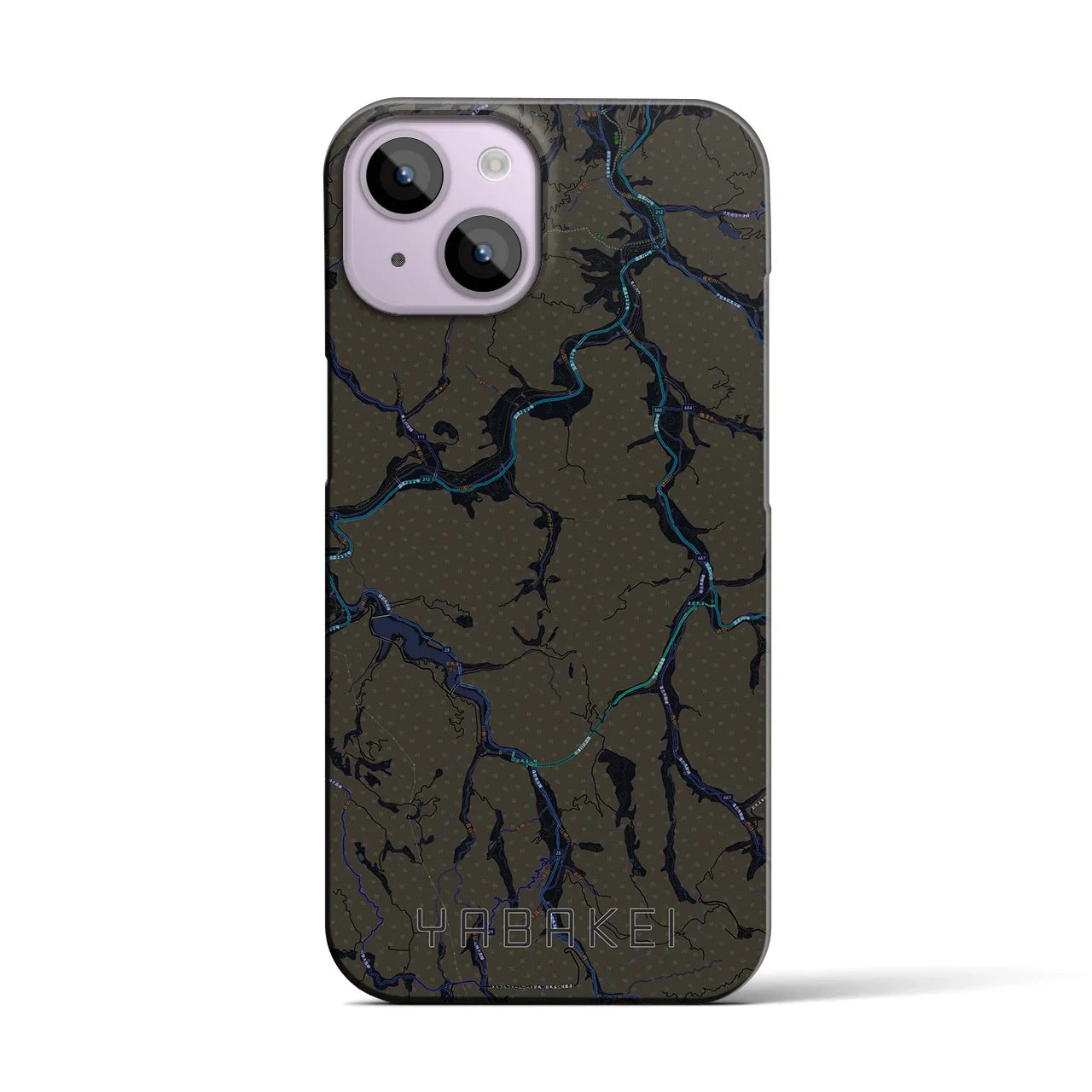 【耶馬渓(大分県)】地図柄iPhoneケース(バックカバータイプ)